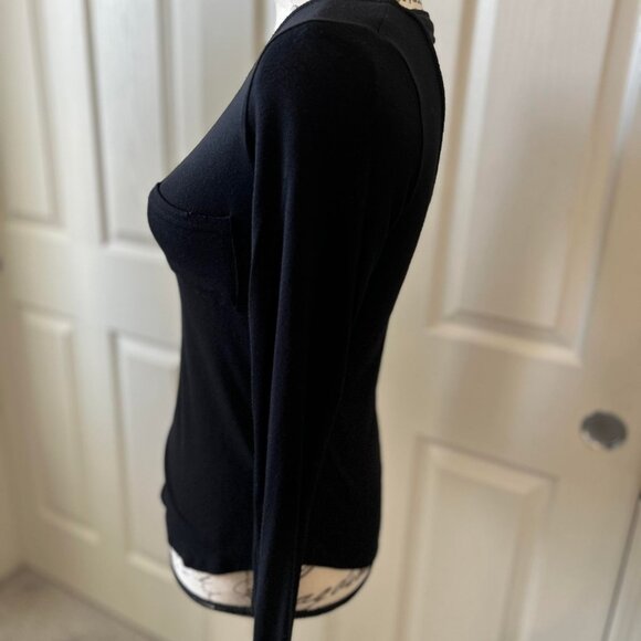 Women's Gently Used Black Long-Sleeve Top with a Strappy Back - Picture 7 of 8